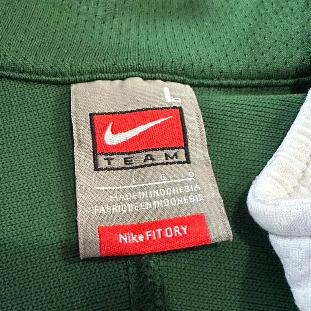 Vintage Nike Quarter Zip Pullover Mens L White Green Michigan State MSU Spartans